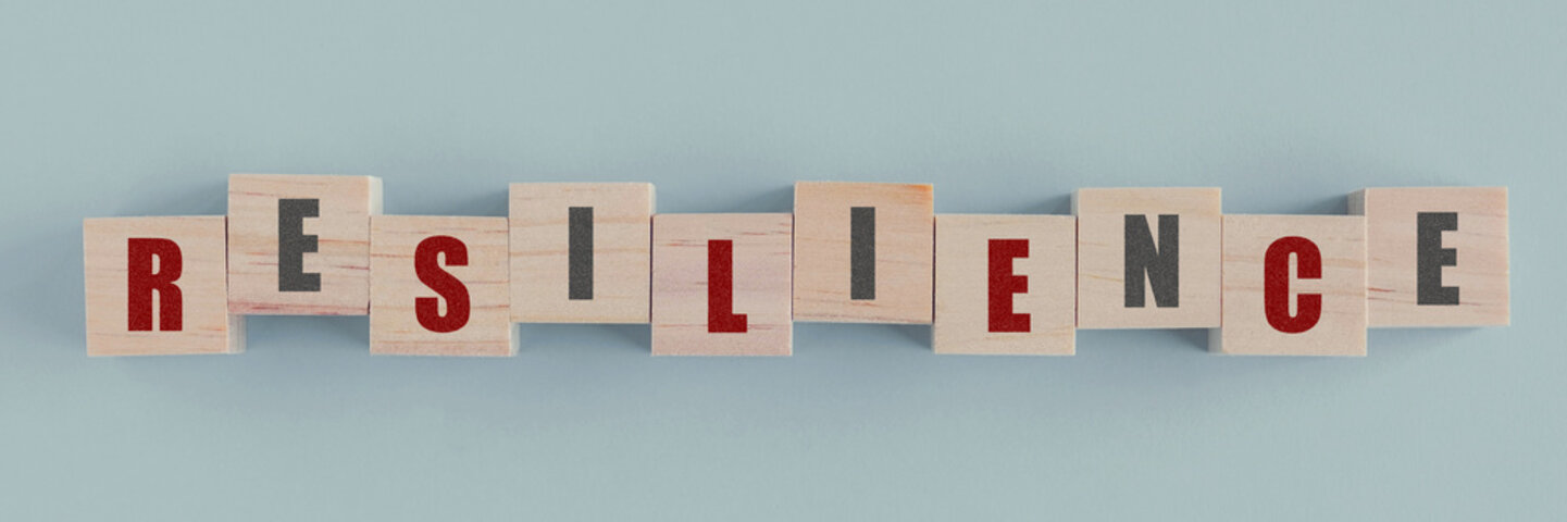 Wooden blocks with RESILIENCE word